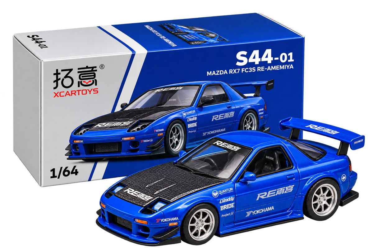 Mazda RX7 1:64 Diecast Model Car – Blue JDM Collectible