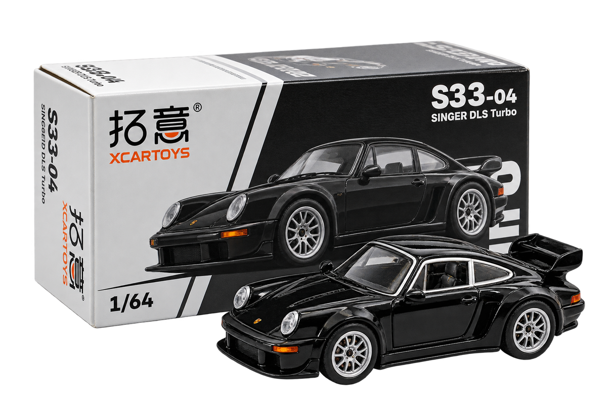 Porsche Singer DLS Turbo 1:64 Diecast Model Car – Black JDM Collectible
