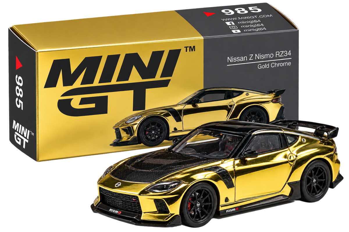 Nissan Z Fairylady 1:64 Diecast Model Car – Gold Chrome JDM Collectible