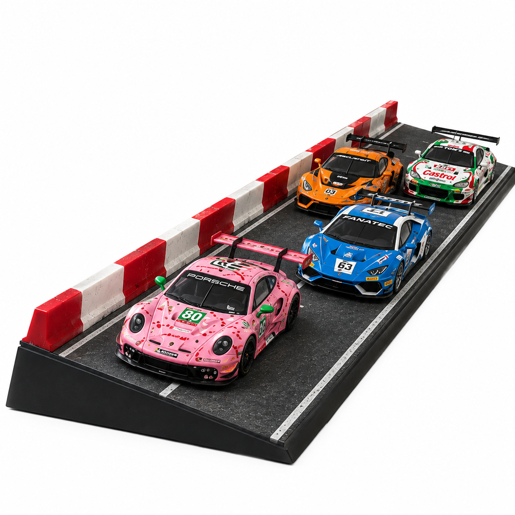 1:64 Race Track Diorama Car Model Diecast Scene Display Box