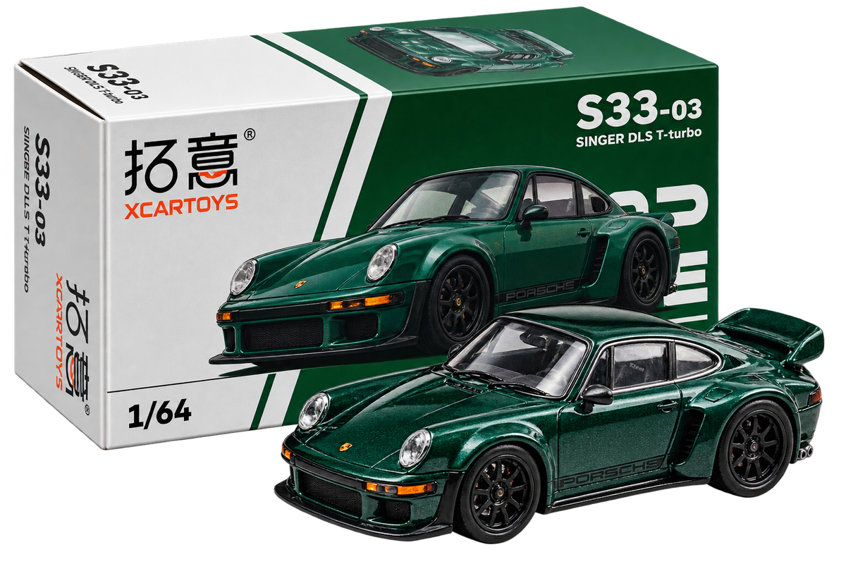 Porsche Singer DLS Turbo 1:64 Diecast Model Car – Green JDM Collectible