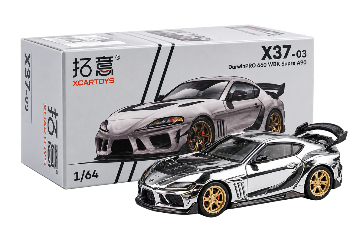 DarwinPro 66G WGK 1:64 Diecast Model Car – Chrome JDM Collectible