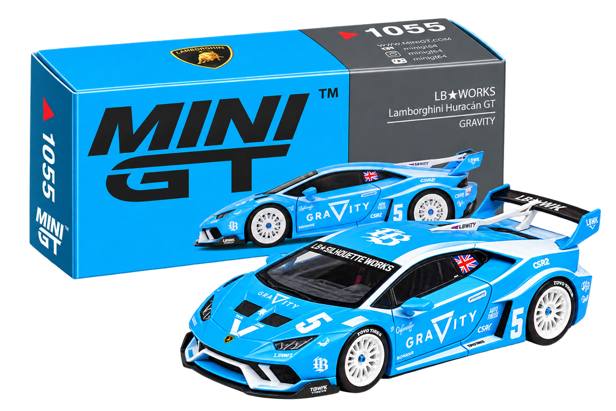 Lamborghini Huracan Liberty Walk 1:64 Diecast Model Car – Blue JDM Collectible